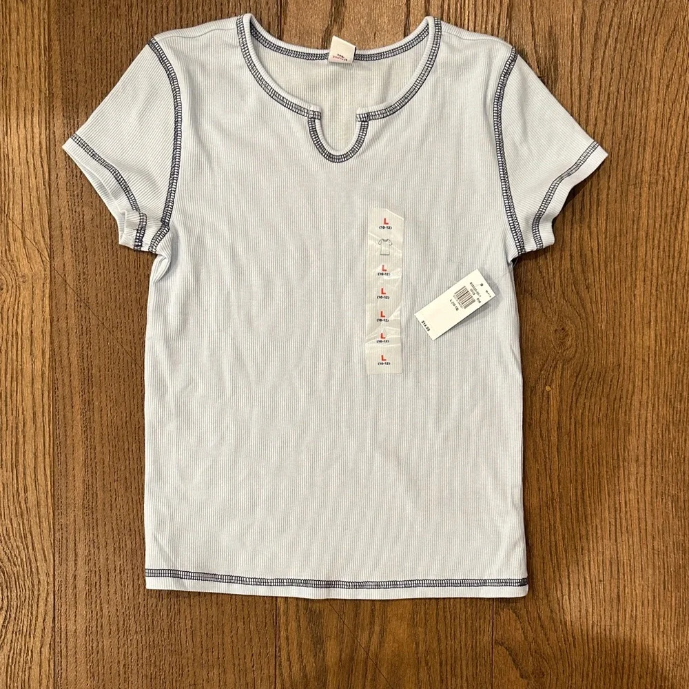 Old Navy Ribbed Blue T-Shirt